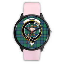 Load image into Gallery viewer, Shaw of Sauchie Clans ,Silver Metal Link watch, leather steel watch, tartan watch, tartan watches, clan watch, scotland watch, merry christmas, cyber Monday, halloween, black Friday