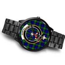 Load image into Gallery viewer, Sempill Modern Clans ,Brown Leather watch, leather steel watch, tartan watch, tartan watches, clan watch, scotland watch, merry christmas, cyber Monday, halloween, black Friday