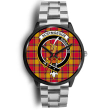 Load image into Gallery viewer, Scrymgeour Clans ,Black Metal Link watch, leather steel watch, tartan watch, tartan watches, clan watch, scotland watch, merry christmas, cyber Monday, halloween, black Friday