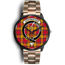 Load image into Gallery viewer, Scrymgeour Clans ,Black Leather watch, leather steel watch, tartan watch, tartan watches, clan watch, scotland watch, merry christmas, cyber Monday, halloween, black Friday