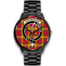 Load image into Gallery viewer, Scrymgeour Clans ,Black Metal Link watch, leather steel watch, tartan watch, tartan watches, clan watch, scotland watch, merry christmas, cyber Monday, halloween, black Friday