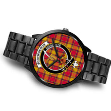 Load image into Gallery viewer, Scrymgeour Clans ,Brown Leather watch, leather steel watch, tartan watch, tartan watches, clan watch, scotland watch, merry christmas, cyber Monday, halloween, black Friday