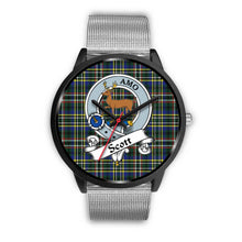 Load image into Gallery viewer, Scott Green Modern Clans ,Rose Gold Metal Link watch, leather steel watch, tartan watch, tartan watches, clan watch, scotland watch, merry christmas, cyber Monday, halloween, black Friday