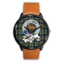 Load image into Gallery viewer, Scott Green Modern Clans ,Pink Leather watch, leather steel watch, tartan watch, tartan watches, clan watch, scotland watch, merry christmas, cyber Monday, halloween, black Friday