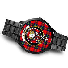 Load image into Gallery viewer, Ruthven Modern Clans ,Brown Leather watch, leather steel watch, tartan watch, tartan watches, clan watch, scotland watch, merry christmas, cyber Monday, halloween, black Friday