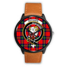 Load image into Gallery viewer, Ruthven Modern Clans ,Pink Leather watch, leather steel watch, tartan watch, tartan watches, clan watch, scotland watch, merry christmas, cyber Monday, halloween, black Friday