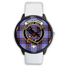 Load image into Gallery viewer, Rutherford Clans ,Silver Metal Mesh watch, leather steel watch, tartan watch, tartan watches, clan watch, scotland watch, merry christmas, cyber Monday, halloween, black Friday