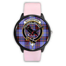 Load image into Gallery viewer, Rutherford Clans ,Silver Metal Link watch, leather steel watch, tartan watch, tartan watches, clan watch, scotland watch, merry christmas, cyber Monday, halloween, black Friday