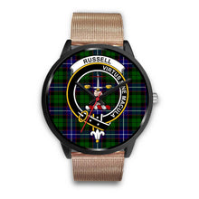 Load image into Gallery viewer, Russell Clans ,Brown Leather watch, leather steel watch, tartan watch, tartan watches, clan watch, scotland watch, merry christmas, cyber Monday, halloween, black Friday