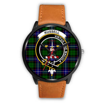 Load image into Gallery viewer, Russell Clans ,Pink Leather watch, leather steel watch, tartan watch, tartan watches, clan watch, scotland watch, merry christmas, cyber Monday, halloween, black Friday