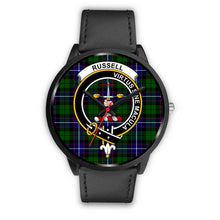 Load image into Gallery viewer, Russell Clans ,Black Metal Mesh watch, leather steel watch, tartan watch, tartan watches, clan watch, scotland watch, merry christmas, cyber Monday, halloween, black Friday