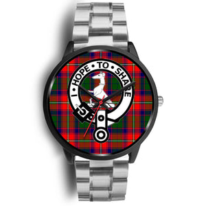 Roxburgh District Clans ,Black Metal Link watch, leather steel watch, tartan watch, tartan watches, clan watch, scotland watch, merry christmas, cyber Monday, halloween, black Friday