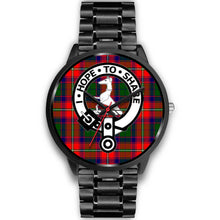 Load image into Gallery viewer, Roxburgh District Clans ,Black Metal Link watch, leather steel watch, tartan watch, tartan watches, clan watch, scotland watch, merry christmas, cyber Monday, halloween, black Friday