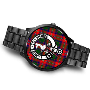 Roxburgh District Clans ,Brown Leather watch, leather steel watch, tartan watch, tartan watches, clan watch, scotland watch, merry christmas, cyber Monday, halloween, black Friday