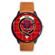 Load image into Gallery viewer, Rose Clans ,Pink Leather watch, leather steel watch, tartan watch, tartan watches, clan watch, scotland watch, merry christmas, cyber Monday, halloween, black Friday