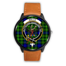 Load image into Gallery viewer, Rollo Clans ,Pink Leather watch, leather steel watch, tartan watch, tartan watches, clan watch, scotland watch, merry christmas, cyber Monday, halloween, black Friday