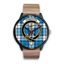 Load image into Gallery viewer, Roberton Clans ,Brown Leather watch, leather steel watch, tartan watch, tartan watches, clan watch, scotland watch, merry christmas, cyber Monday, halloween, black Friday