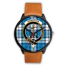 Load image into Gallery viewer, Roberton Clans ,Pink Leather watch, leather steel watch, tartan watch, tartan watches, clan watch, scotland watch, merry christmas, cyber Monday, halloween, black Friday