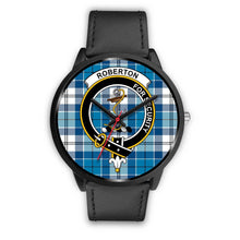 Load image into Gallery viewer, Roberton Clans ,Black Metal Mesh watch, leather steel watch, tartan watch, tartan watches, clan watch, scotland watch, merry christmas, cyber Monday, halloween, black Friday