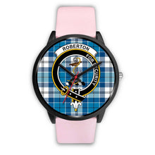 Load image into Gallery viewer, Roberton Clans ,Silver Metal Link watch, leather steel watch, tartan watch, tartan watches, clan watch, scotland watch, merry christmas, cyber Monday, halloween, black Friday