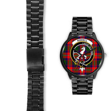 Load image into Gallery viewer, Riddell Clans ,Black Leather watch, leather steel watch, tartan watch, tartan watches, clan watch, scotland watch, merry christmas, cyber Monday, halloween, black Friday