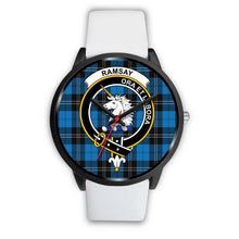 Load image into Gallery viewer, Ramsay Blue Ancient Clans ,Silver Metal Mesh watch, leather steel watch, tartan watch, tartan watches, clan watch, scotland watch, merry christmas, cyber Monday, halloween, black Friday