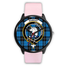 Load image into Gallery viewer, Ramsay Blue Ancient Clans ,Silver Metal Link watch, leather steel watch, tartan watch, tartan watches, clan watch, scotland watch, merry christmas, cyber Monday, halloween, black Friday