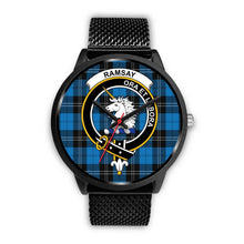 Load image into Gallery viewer, Ramsay Blue Ancient Clans ,Rose Gold Metal Mesh watch, leather steel watch, tartan watch, tartan watches, clan watch, scotland watch, merry christmas, cyber Monday, halloween, black Friday