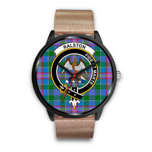 Load image into Gallery viewer, Ralston Clans ,Brown Leather watch, leather steel watch, tartan watch, tartan watches, clan watch, scotland watch, merry christmas, cyber Monday, halloween, black Friday