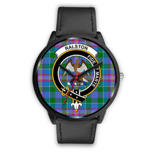 Load image into Gallery viewer, Ralston Clans ,Black Metal Mesh watch, leather steel watch, tartan watch, tartan watches, clan watch, scotland watch, merry christmas, cyber Monday, halloween, black Friday