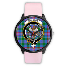 Load image into Gallery viewer, Ralston Clans ,Silver Metal Link watch, leather steel watch, tartan watch, tartan watches, clan watch, scotland watch, merry christmas, cyber Monday, halloween, black Friday
