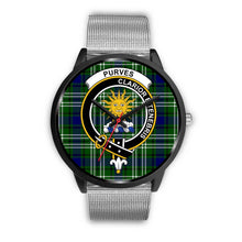 Load image into Gallery viewer, Purves Clans ,Rose Gold Metal Link watch, leather steel watch, tartan watch, tartan watches, clan watch, scotland watch, merry christmas, cyber Monday, halloween, black Friday