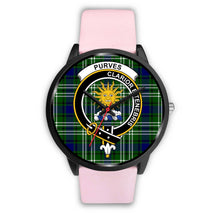 Load image into Gallery viewer, Purves Clans ,Silver Metal Link watch, leather steel watch, tartan watch, tartan watches, clan watch, scotland watch, merry christmas, cyber Monday, halloween, black Friday