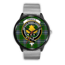 Load image into Gallery viewer, Pringle Clans ,Rose Gold Metal Link watch, leather steel watch, tartan watch, tartan watches, clan watch, scotland watch, merry christmas, cyber Monday, halloween, black Friday