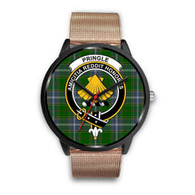 Load image into Gallery viewer, Pringle Clans ,Brown Leather watch, leather steel watch, tartan watch, tartan watches, clan watch, scotland watch, merry christmas, cyber Monday, halloween, black Friday