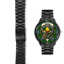 Load image into Gallery viewer, Pringle Clans ,Black Leather watch, leather steel watch, tartan watch, tartan watches, clan watch, scotland watch, merry christmas, cyber Monday, halloween, black Friday