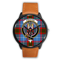 Load image into Gallery viewer, Preston Clans ,Pink Leather watch, leather steel watch, tartan watch, tartan watches, clan watch, scotland watch, merry christmas, cyber Monday, halloween, black Friday