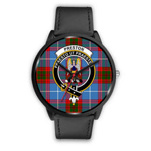 Load image into Gallery viewer, Preston Clans ,Black Metal Mesh watch, leather steel watch, tartan watch, tartan watches, clan watch, scotland watch, merry christmas, cyber Monday, halloween, black Friday