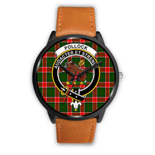 Load image into Gallery viewer, Pollock Modern Clans ,Pink Leather watch, leather steel watch, tartan watch, tartan watches, clan watch, scotland watch, merry christmas, cyber Monday, halloween, black Friday