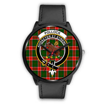 Load image into Gallery viewer, Pollock Modern Clans ,Black Metal Mesh watch, leather steel watch, tartan watch, tartan watches, clan watch, scotland watch, merry christmas, cyber Monday, halloween, black Friday