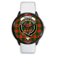 Load image into Gallery viewer, Pollock Modern Clans ,Silver Metal Mesh watch, leather steel watch, tartan watch, tartan watches, clan watch, scotland watch, merry christmas, cyber Monday, halloween, black Friday