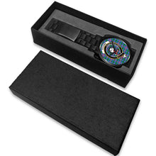 Load image into Gallery viewer, Pitcairn Hunting Clans ,White Leather watch, leather steel watch, tartan watch, tartan watches, clan watch, scotland watch, merry christmas, cyber Monday, halloween, black Friday