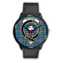 Load image into Gallery viewer, Pitcairn Hunting Clans ,Black Metal Mesh watch, leather steel watch, tartan watch, tartan watches, clan watch, scotland watch, merry christmas, cyber Monday, halloween, black Friday