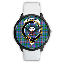 Load image into Gallery viewer, Pitcairn Hunting Clans ,Silver Metal Mesh watch, leather steel watch, tartan watch, tartan watches, clan watch, scotland watch, merry christmas, cyber Monday, halloween, black Friday