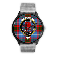 Load image into Gallery viewer, Pentland Clans ,Rose Gold Metal Link watch, leather steel watch, tartan watch, tartan watches, clan watch, scotland watch, merry christmas, cyber Monday, halloween, black Friday