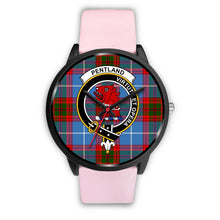 Load image into Gallery viewer, Pentland Clans ,Silver Metal Link watch, leather steel watch, tartan watch, tartan watches, clan watch, scotland watch, merry christmas, cyber Monday, halloween, black Friday