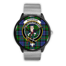 Load image into Gallery viewer, Paterson Clans ,Rose Gold Metal Link watch, leather steel watch, tartan watch, tartan watches, clan watch, scotland watch, merry christmas, cyber Monday, halloween, black Friday