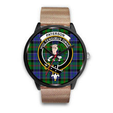 Load image into Gallery viewer, Paterson Clans ,Brown Leather watch, leather steel watch, tartan watch, tartan watches, clan watch, scotland watch, merry christmas, cyber Monday, halloween, black Friday
