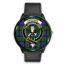 Load image into Gallery viewer, Paterson Clans ,Black Metal Mesh watch, leather steel watch, tartan watch, tartan watches, clan watch, scotland watch, merry christmas, cyber Monday, halloween, black Friday