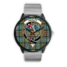 Load image into Gallery viewer, Paisley District Clans ,Rose Gold Metal Link watch, leather steel watch, tartan watch, tartan watches, clan watch, scotland watch, merry christmas, cyber Monday, halloween, black Friday